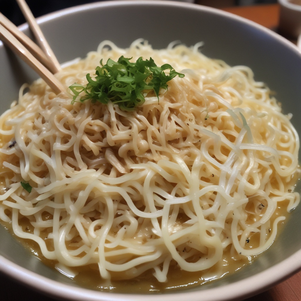 Generous amount of bean sprouts on Jiro-style Ramen
